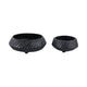 Decorative Bowl Set of 2 | Tapered Shape & Lined Textured | Black Ecomix