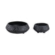 Decorative Bowl Set of 2 | Tapered Shape & Lined Textured | Black Ecomix