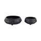 Decorative Bowl Set of 2 | Tapered Shape & Lined Textured | Black Ecomix