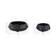 Decorative Bowl Set of 2 | Tapered Shape & Lined Textured | Black Ecomix