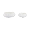 Decorative Bowl Set of 2 | Tapered Line Textured White Ecomix 15 11"