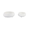 Decorative Bowl Set of 2 | Tapered Line Textured White Ecomix 15 11"