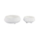 Decorative Bowl Set of 2 | Tapered Line Textured White Ecomix 15 11"