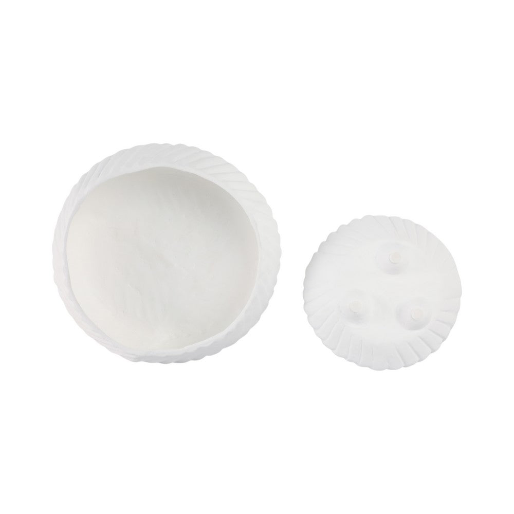 Decorative Bowl Set of 2 | Tapered Line Textured White Ecomix 15 11"