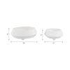 Decorative Bowl Set of 2 | Tapered Line Textured White Ecomix 15 11"