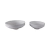 Traditional Decorative Bowl Set of 2 | Elevated Pedestal Base | White Ecomix