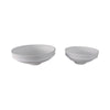 Traditional Decorative Bowl Set of 2 | Elevated Pedestal Base | White Ecomix