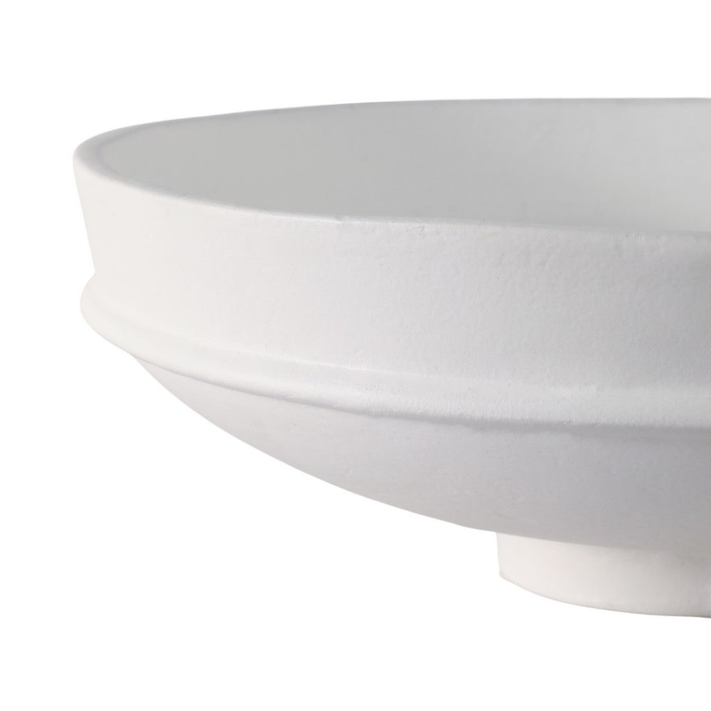 Traditional Decorative Bowl Set of 2 | Elevated Pedestal Base | White Ecomix