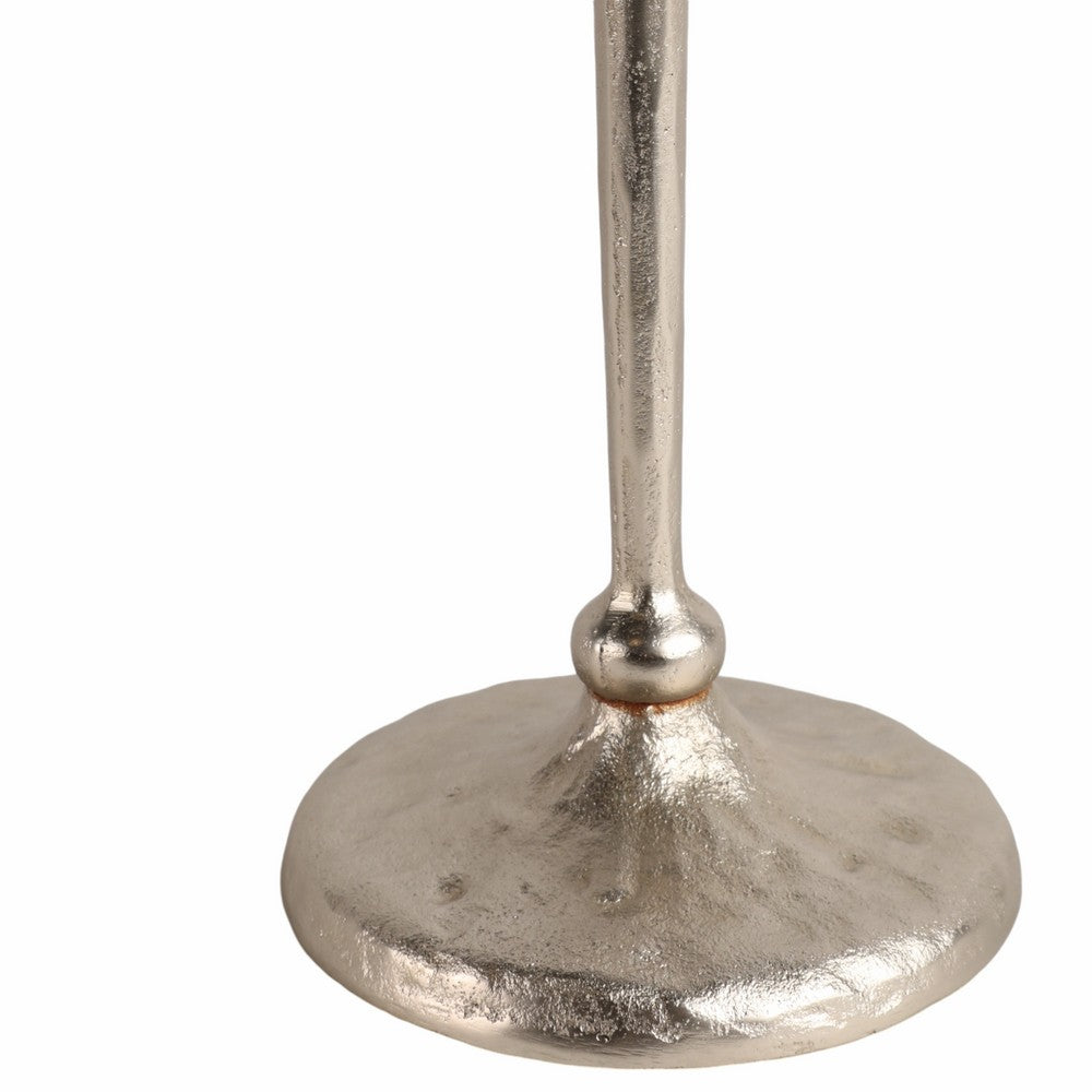 Roth Tapered Candle Holder | Silver Forged Cast Iron Style Look | 15"