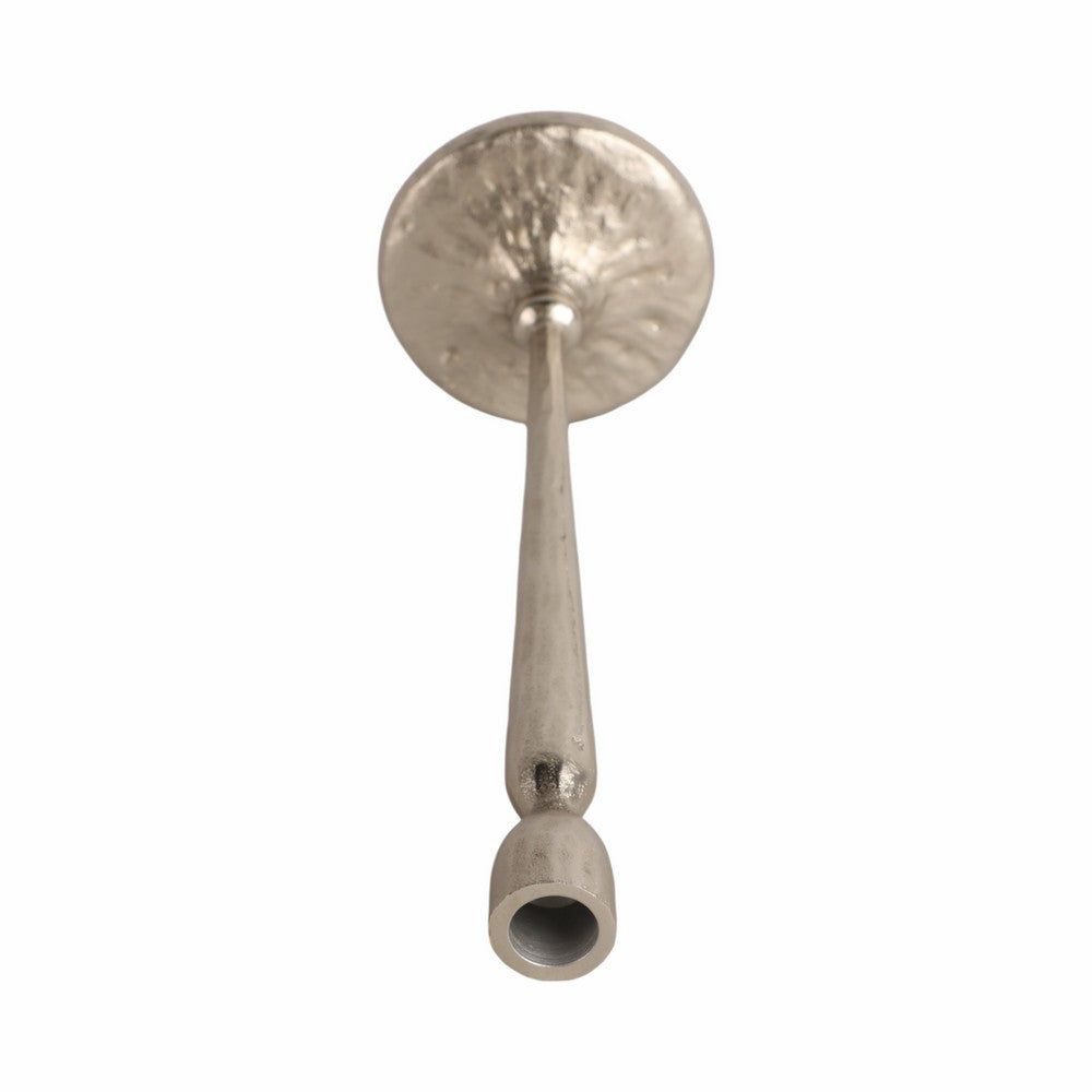 Roth Tapered Candle Holder | Silver Forged Cast Iron Style Look | 15"