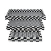 Nesting Decor Tray Set of 3 | Black & White 3D Checkered Pattern Resin