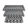 Nesting Decor Tray Set of 3 | Black & White 3D Checkered Pattern Resin