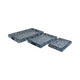3pc Decorative Serving Trays w White Inlay | 13 | 18 | 24 Blue Resin