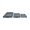 3pc Decorative Serving Trays w White Inlay | 13 | 18 | 24 Blue Resin