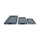 3pc Decorative Serving Trays w White Inlay | 13 | 18 | 24 Blue Resin