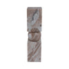 Taper Candle Holder | Classic Stack Design 12" White & Brown Marble