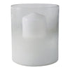 Hurricane Candle Holder | Cylinder Shape Clear Glass | Frosted Bottom
