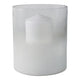 Hurricane Candle Holder | Cylinder Shape Clear Glass | Frosted Bottom