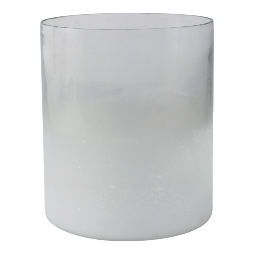 Hurricane Candle Holder | Cylinder Shape Clear Glass | Frosted Bottom