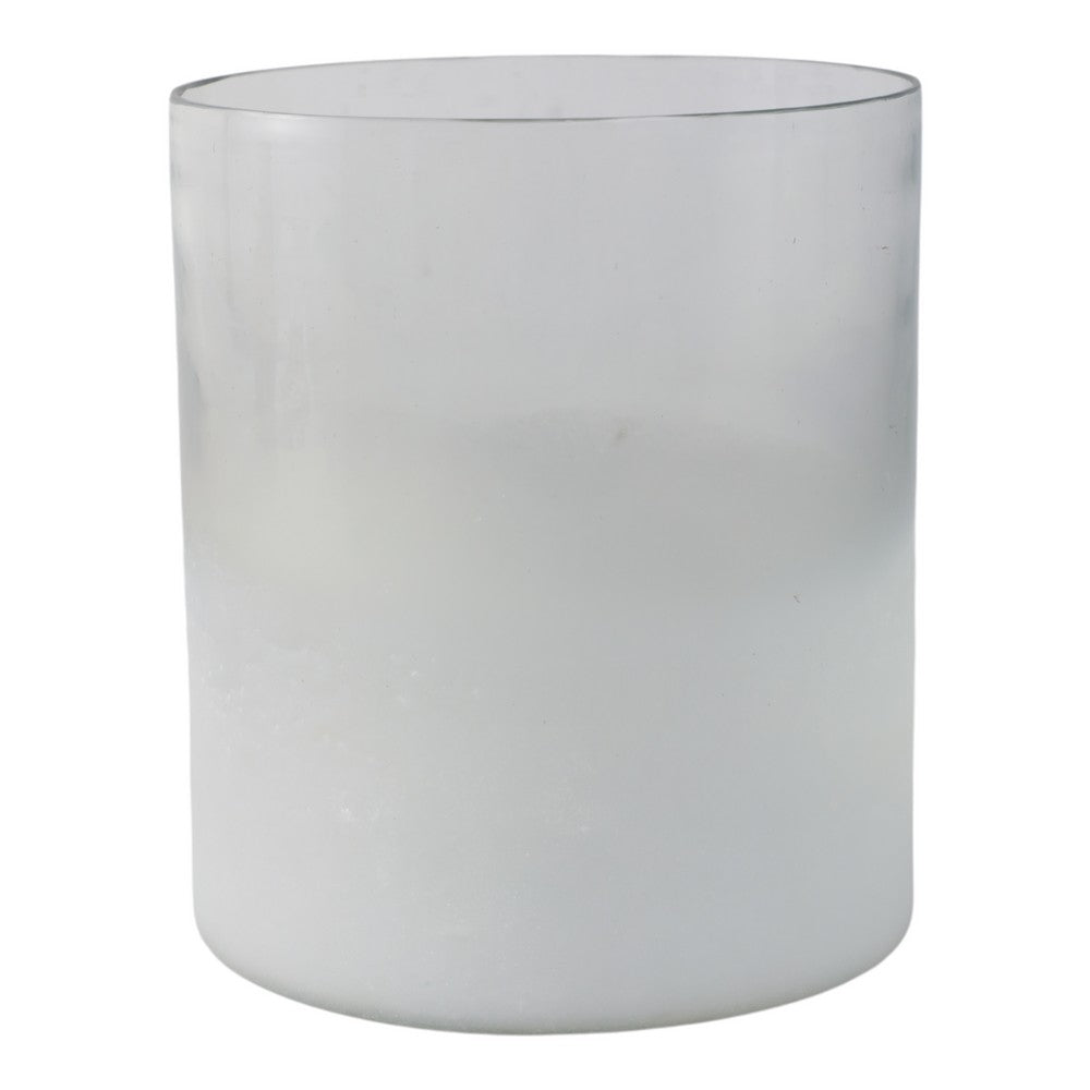 Hurricane Candle Holder | Cylinder Shape Clear Glass | Frosted Bottom
