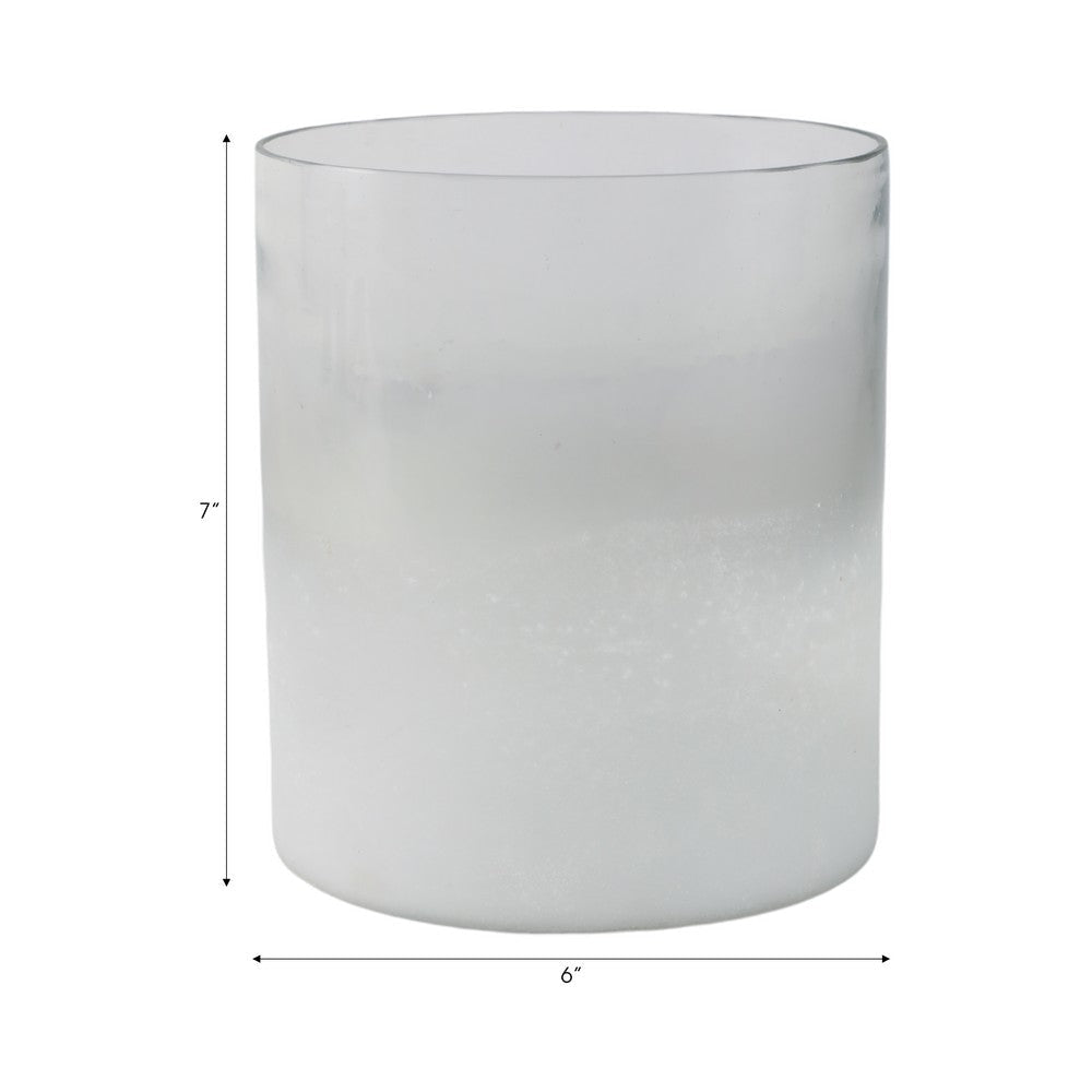 Hurricane Candle Holder | Cylinder Shape Clear Glass | Frosted Bottom