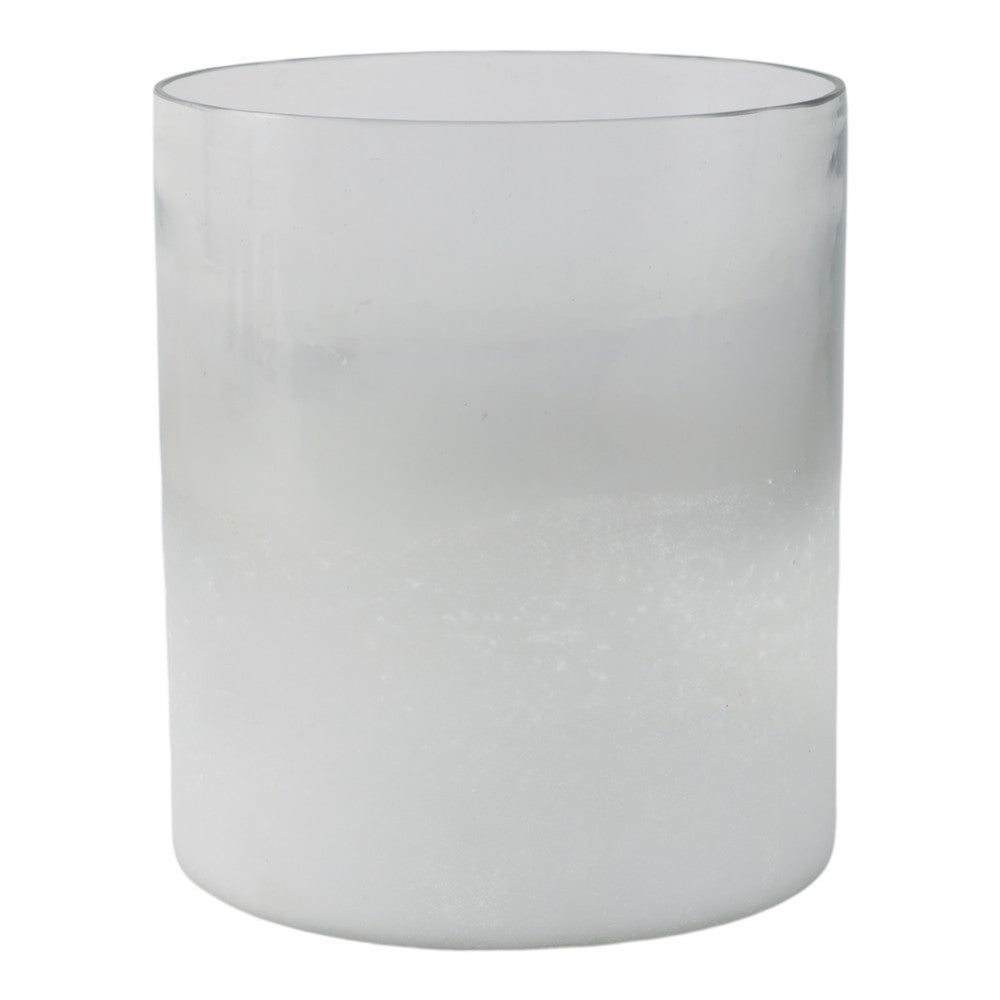 Hurricane Candle Holder | Cylinder Shape Clear Glass | Frosted Bottom