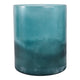 Decorative Coastal Hurricane Candle Holder | Frosted Blue Glass | 12"