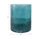 Decorative Coastal Hurricane Candle Holder | Frosted Blue Glass | 12"