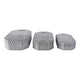 Trinket Box Set of 3 | Octagon Shaped Black Grooved Lines on White Resin