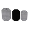 Trinket Box Set of 3 | Octagon Shaped Black Grooved Lines on White Resin