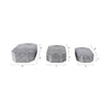 Trinket Box Set of 3 | Octagon Shaped Black Grooved Lines on White Resin