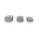 Trinket Box Set of 3 | Octagon Shaped Black Grooved Lines on White Resin