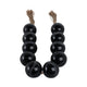 Hana Accent Garland | Carved Resin Beads | Brown Rope Tassels | Gloss Black