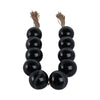 Hana Accent Garland | Carved Resin Beads | Brown Rope Tassels | Gloss Black SBH-21562