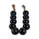 Hana Accent Garland | Carved Resin Beads | Brown Rope Tassels | Gloss Black SBH-21562