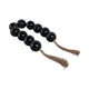 Hana Accent Garland | Carved Resin Beads | Brown Rope Tassels | Gloss Black SBH-21562