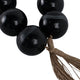 Hana Accent Garland | Carved Resin Beads | Brown Rope Tassels | Gloss Black