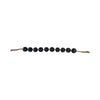 Hana Accent Garland | Carved Resin Beads | Brown Rope Tassels | Gloss Black