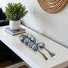 Decorative Garland | Marbled Beads | Rope Tassels | White & Black Resin