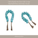 Decorative Beaded Garland with Tassels | Geometric| 45" Coastal Blue