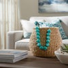 Decorative Beaded Garland with Tassels | Geometric| 45" Coastal Blue