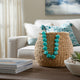 Decorative Beaded Garland with Tassels | Geometric| 45" Coastal Blue