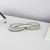 Tabletop Decor | 3-Link Chain Sculpture | Black White Strips | Resin 15"
