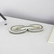 Tabletop Decor | 3-Link Chain Sculpture | Black White Strips | Resin 15"