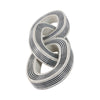 Tabletop Decor | 3-Link Chain Sculpture | Black White Strips | Resin 15"