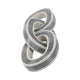 Tabletop Decor | 3-Link Chain Sculpture | Black White Strips | Resin 15"