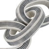 Tabletop Decor | 3-Link Chain Sculpture | Black White Strips | Resin 15"
