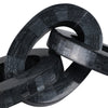 Tabletop Decorative 3 Linked Chain Sculpture | 15" Black Marble Finish