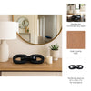 Tabletop Decorative 3 Linked Chain Sculpture | 15" Black Marble Finish
