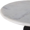 Accent Table | 17" Round White Marble Top | Black Fluted Base